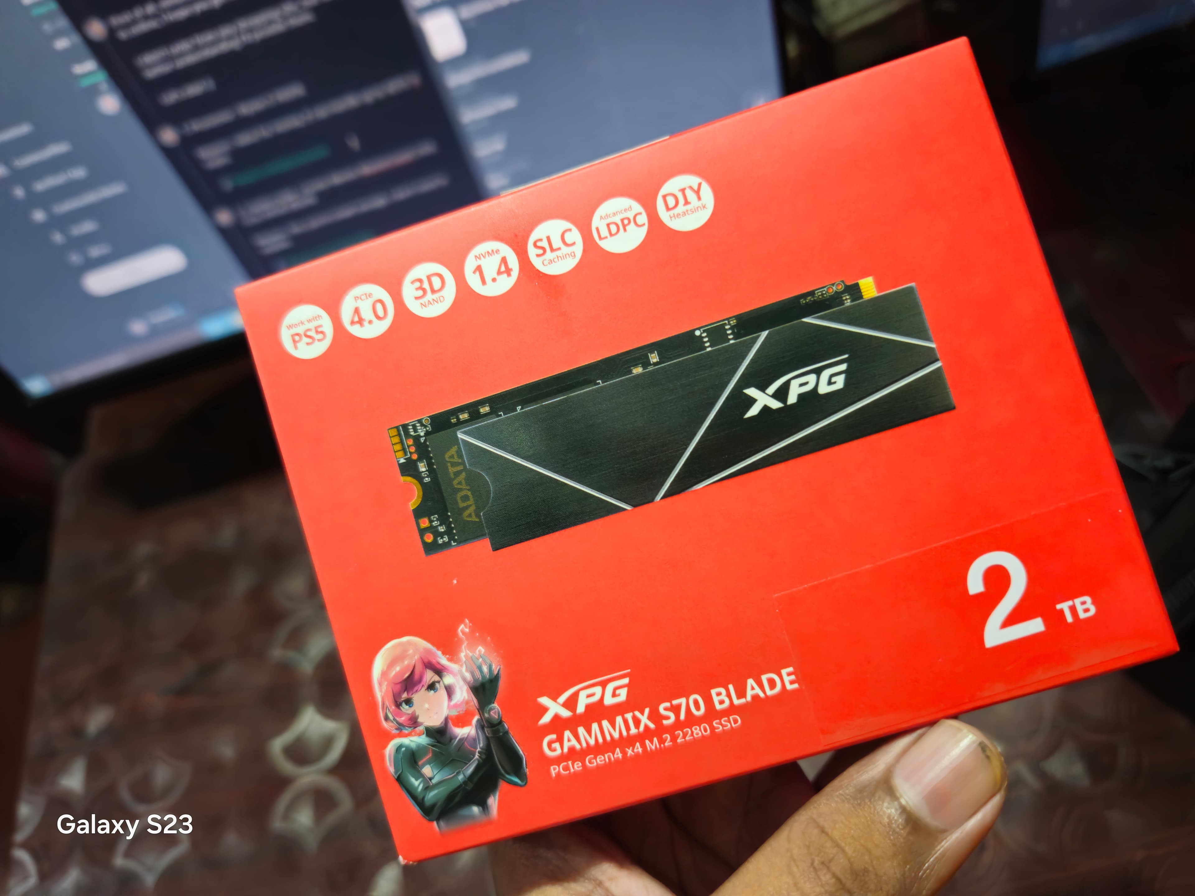 XPG GAMMIX S70 Blade M.2 NVME 2TB PCIe Gen4 2280 Internal Gaming SSD
